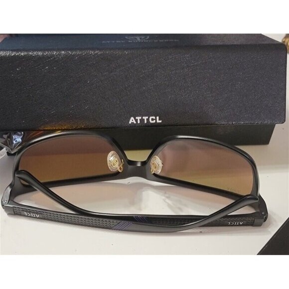 NWT Attcl Driving Ultra Light Square Thick Frame Sunglasses Red Black 115212 - Picture 3 of 5